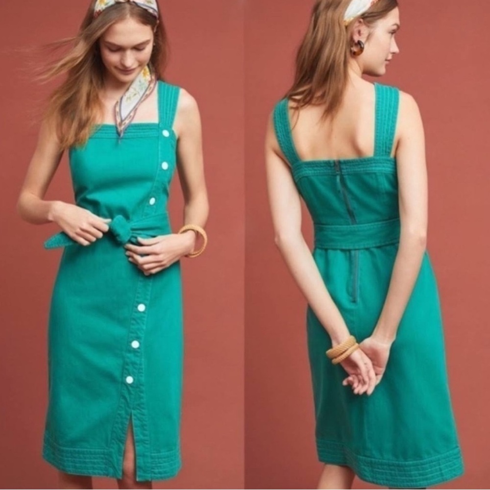 Anthropologie Midi Dress - Size 8 -  Green
